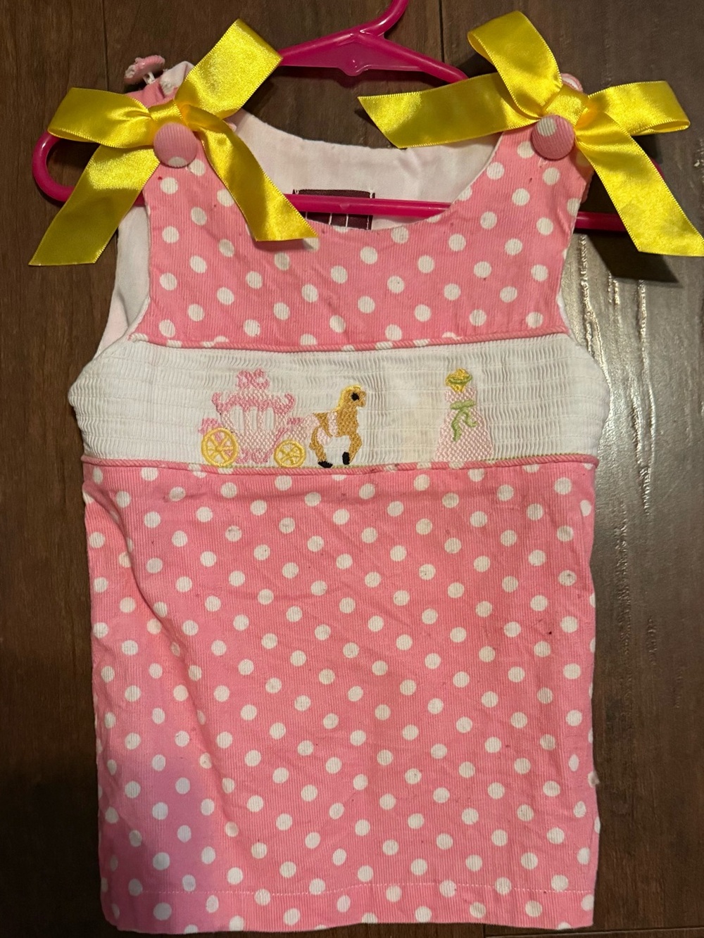 Lil Cactus Boutique Pink Polka Dot Toddler Dress with Yellow Bows